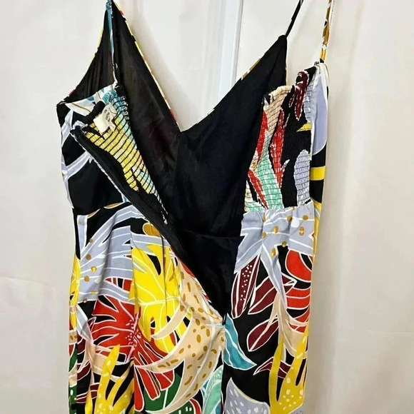 2/$30 Entro Midi Size Large Tropical Print Floral Maxi Dress Strappy Party - Picture 9 of 15